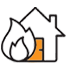 house on fire icon