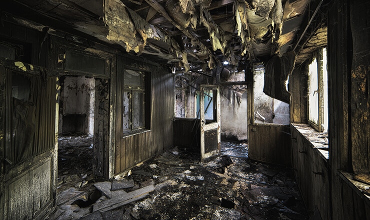 burned interior Selling a House with Fire Damage
