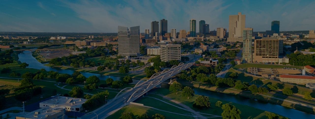 we buy houses aerial view of downtown fort worth texas