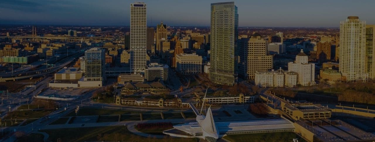 we buy houses in milwaukee wisconsin aerial panorama view of downtown